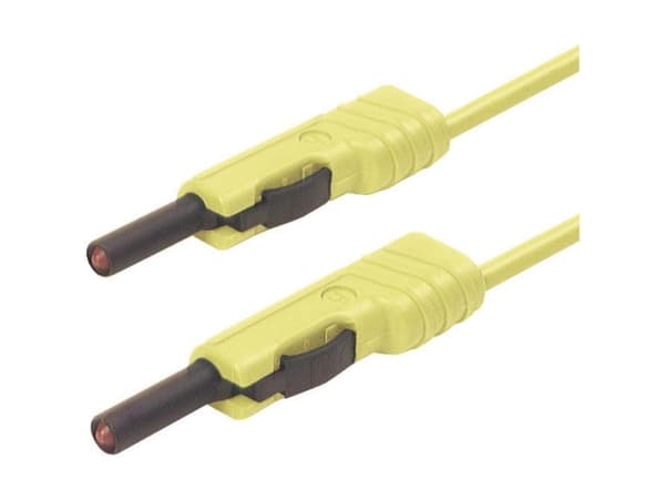 SKS Hirschmann MLB 50/1 V ge Prøveledning [Lamelstik 4 mm - Lamelstik 4 mm] 0.50 m Gul