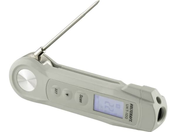 VOLTCRAFT UKT-100 Indstikstermometer Måleområde temperatur -40 til 280 °C LED-lommelygte, Berøringsfri IR-måling, IP65