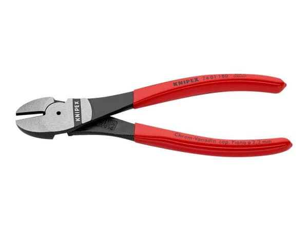 Knipex 74 01 180, Sivuleikkurit, Kromivanadiini-teräs, Muovi, Punainen, 180 mm, 241 g