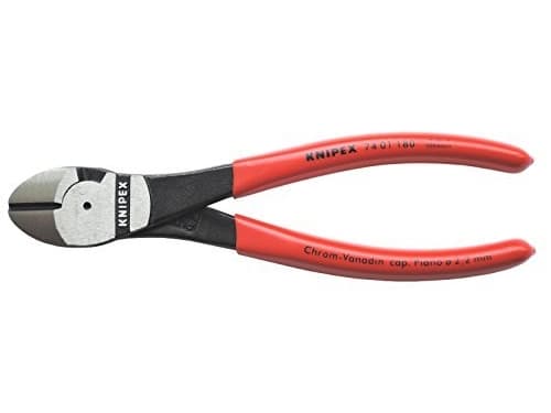 Knipex 74 01 180, Sivuleikkurit, Kromivanadiini-teräs, Muovi, Punainen, 180 mm, 241 g