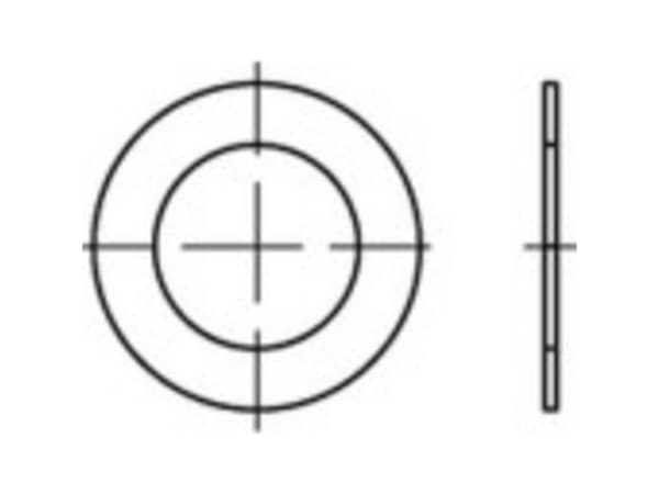 Passkiver Indvendig halkaisija: 42 mm DIN 988 Stål 100 stk TOOLCRAFT 135582