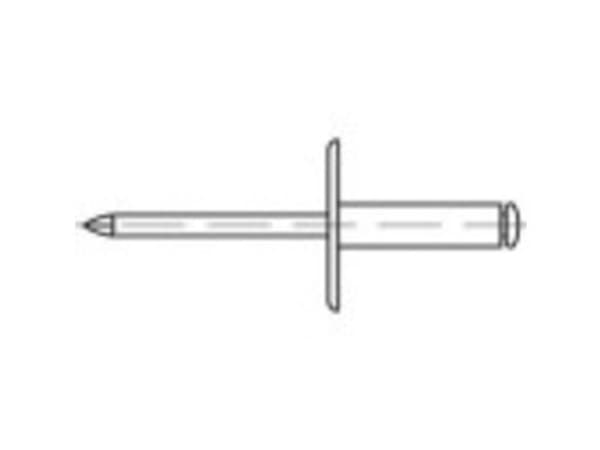 TOOLCRAFT 160169 Åben blindnitte (Ø x L) 4.8 mm x 12 mm Aluminium Stål 250 stk