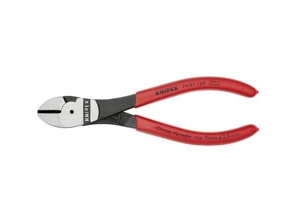 Knipex 74 01 160, Diagonal tang, Kromvanadiumstål, Plast, Rød, 160 mm, 178 g
