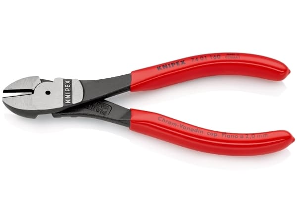Knipex 74 01 160, Diagonal tang, Kromvanadiumstål, Plast, Rød, 160 mm, 178 g