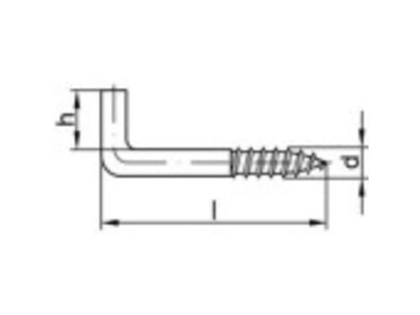 TOOLCRAFT 159601 Bare skrue kroge 100 mm Galvaniseret stål 100 stk
