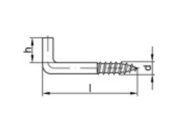 TOOLCRAFT 159601 Bare skrue kroge 100 mm Galvaniseret stål 100 stk