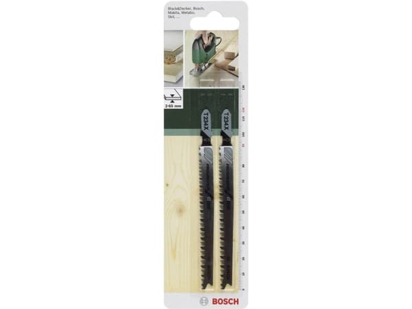 Bosch T234X, Stikksagblad, Tre, High Carbon Steel (HCS), Sort, Grå, Rustfritt stål, 9,3 cm, 8 - 13