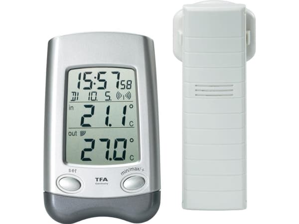 TFA-Dostmann Wave, Grå, Sølv, -10 - 60 °C, 14 - 140 °F, -40 - 60 °C, -40 - 140 °F, AA