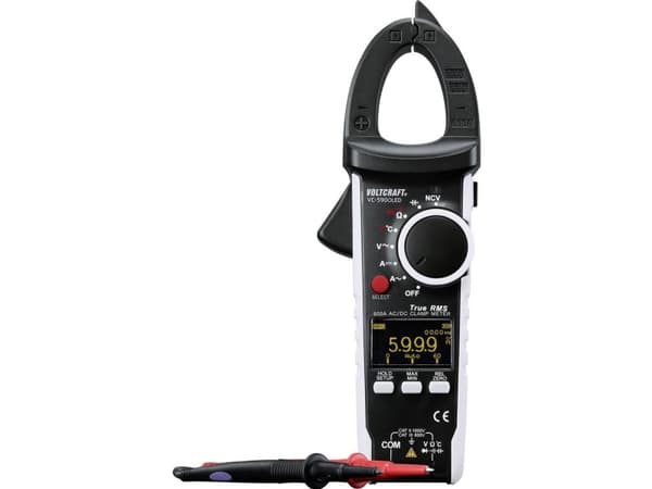 VOLTCRAFT VC-590OLED Strømtang digitaalinen OLED-näyttö CAT III 600 V, CAT II 1000 V Visning (counts): 6000
