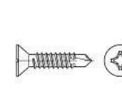 TOOLCRAFT 141506 Poraruuvit 4,2 mm 38 mm Ristikkäisleikkaus Philips DIN 7504 Teräs Sinkitty 500 kpl