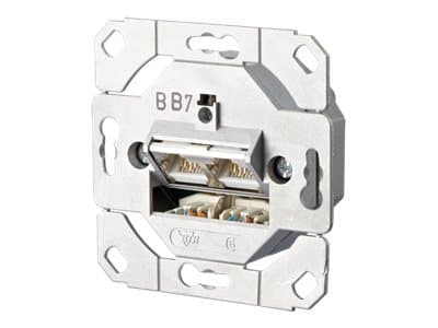 METZ CONNECT E-DAT - Uttag för nedsänkt montering - CAT 6a - STP - RJ-45 X 2 - metallike Gjuten aluminium