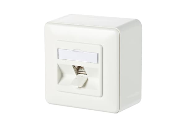 Metz Connect C6Amodul 180° - Eluttag - RJ 45 - 1 nätverksuttag - kritvit, RAL 9010