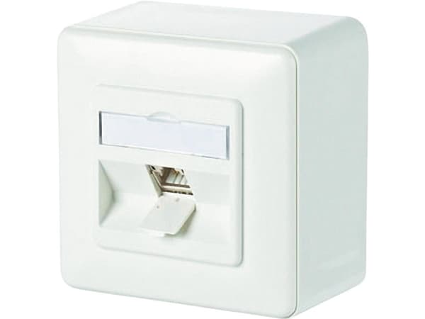 Metz Connect C6Amodul 180° - Eluttag - RJ 45 - 1 nätverksuttag - kritvit, RAL 9010