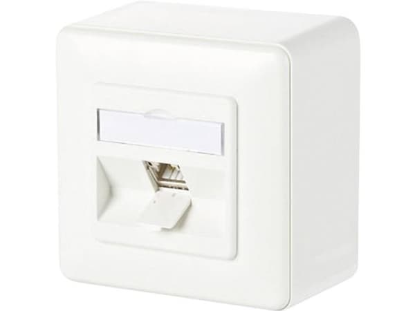 Metz Connect C6Amodul 180° - Eluttag - RJ 45 - 1 nätverksuttag - kritvit, RAL 9010