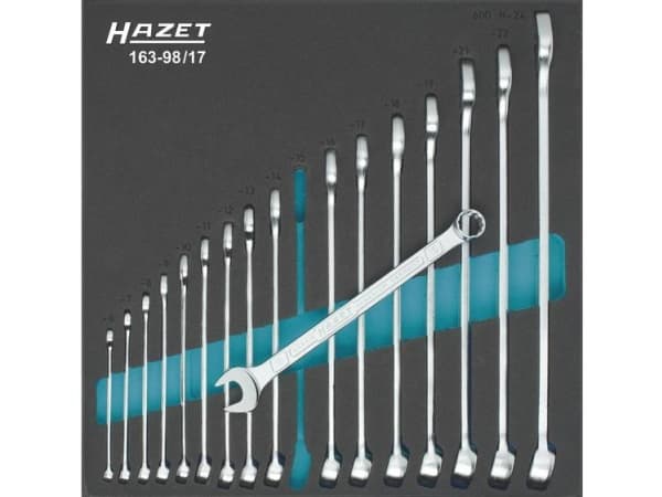 HAZET 163-98/17, Ruostumaton teräs, 17 kpl