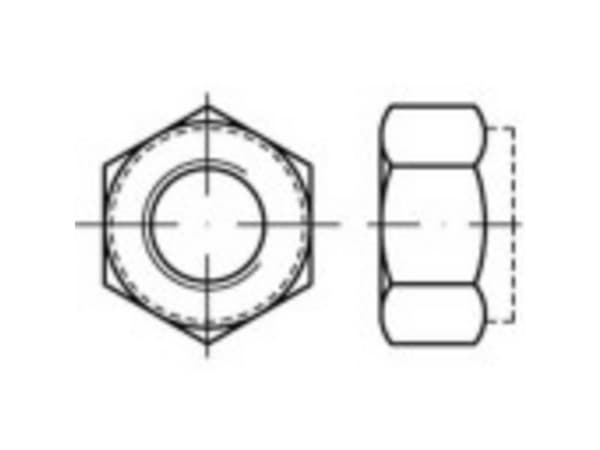 TOOLCRAFT 139779 Låsemøtrikker M8 DIN 6924 Stål Galvaniseret 100 stk