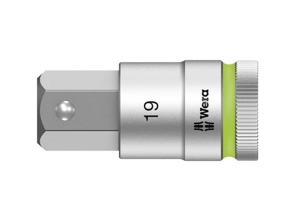 Wera 05003829001, Stikkontakt, 1/2", Metrisk, 1 hoder, 19 mm, Kromvanadiumstål