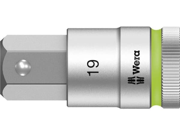 Wera 05003829001, Stikkontakt, 1/2", Metrisk, 1 hoder, 19 mm, Kromvanadiumstål