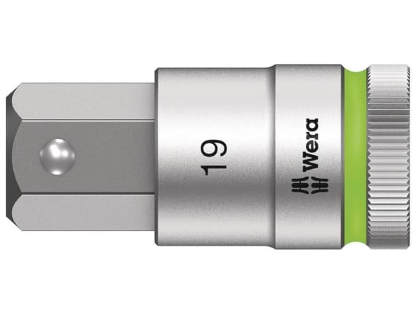 Wera 05003829001, Stikkontakt, 1/2", Metrisk, 1 hoder, 19 mm, Kromvanadiumstål