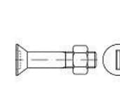 TOOLCRAFT 144309 Sänksänkta skruvar M16 40 mm fyrkantiga DIN 7969 stål Galvaniserad 50 st