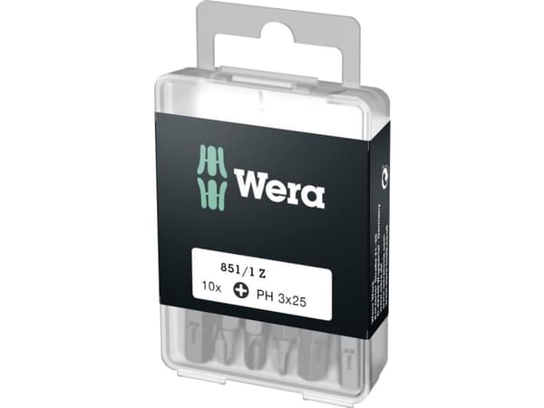 Wera 851/1 Z DIY SiS 05072402001 Korsklippbits PH 3 Verktygsstål Legering, slitstarkt D 6.3 10 st