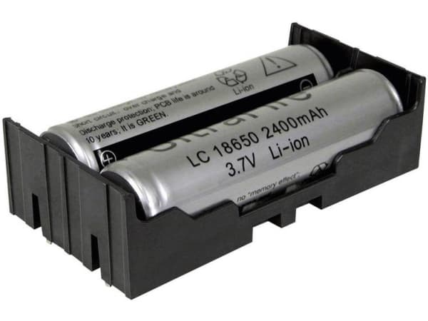 MPD BK-18650-PC4 Batteriholder 2 18650 Gennemstikningsmontage THT (L x B x H) 77.7 x 40.21 x 21.54 mm
