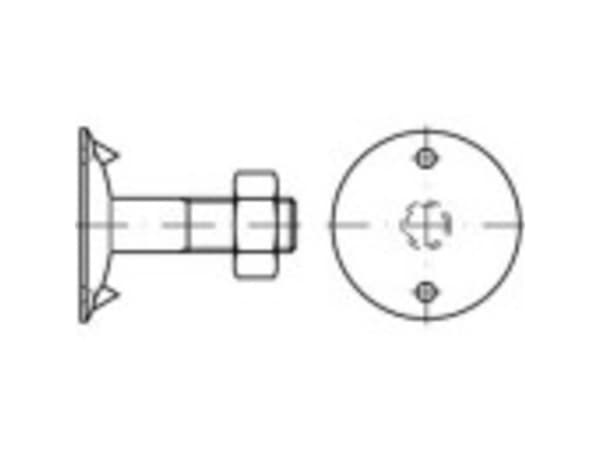 TOOLCRAFT 147104 Tallerkenskruer M8 50 mm Udvendig sekskant DIN 15237 Stål 100 stk
