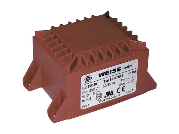 Weiss Elektrotechnik 85/384 Tulostusmuuntaja 1 x 230 V 1 x 18 V/AC 16 VA 889 mA