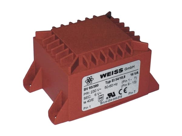Weiss Elektrotechnik 85/384 Tulostusmuuntaja 1 x 230 V 1 x 18 V/AC 16 VA 889 mA