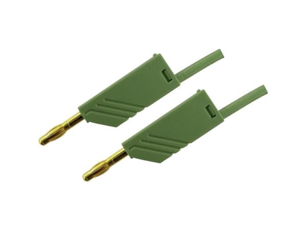SKS Hirschmann MLN 200/2,5 GN Testledning [Lamellanslutning 4 mm - Lamellanslutning 4 mm] 2,00 m Grön 1 st