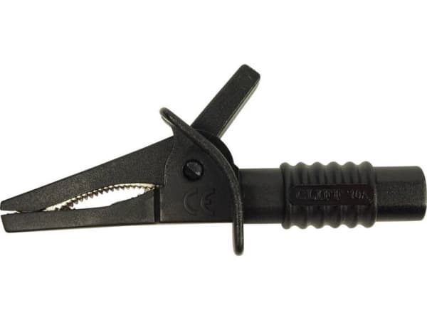 Cliff CRC/01 Säkerhetskrokodilklämma Kontakt 4 mm KAT II 1000 V, KAT III 600 V Svart