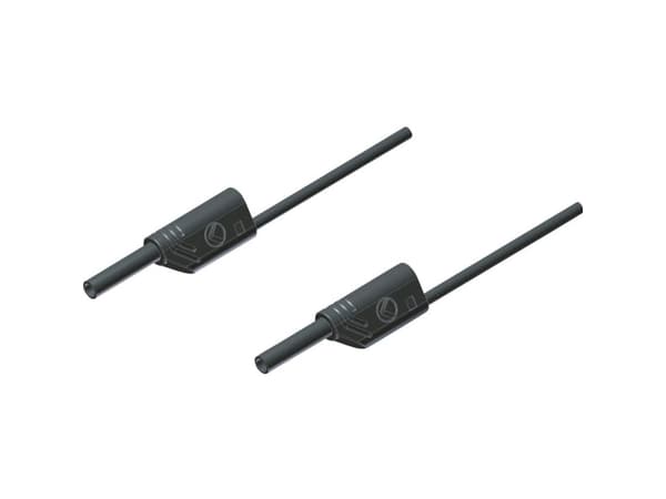 SKS Hirschmann MVL S 200/1 Au Säkerhetsprovledning [Lamellanslutning 2 mm - Lamellanslutning 2 mm] 2,00 m Svart 1 st