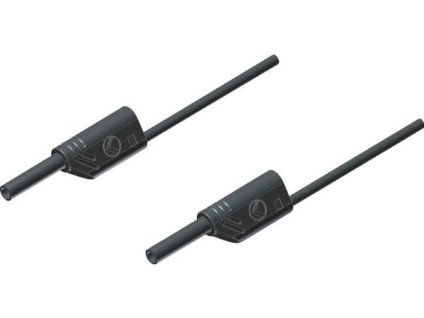 SKS Hirschmann MVL S 200/1 Au Säkerhetsprovledning [Lamellanslutning 2 mm - Lamellanslutning 2 mm] 2,00 m Svart 1 st