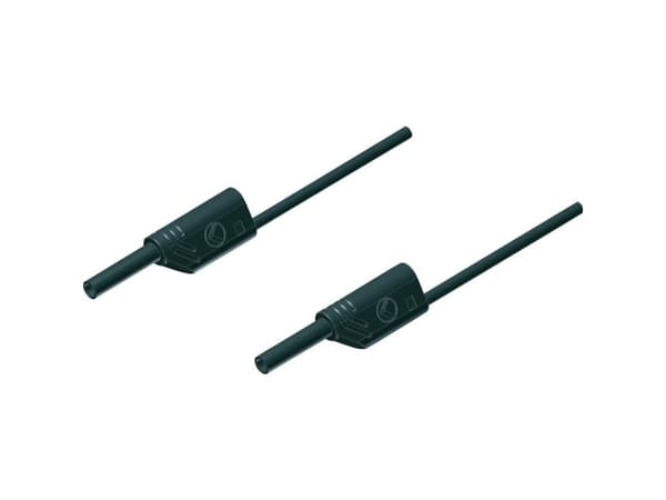 SKS Hirschmann MVL S 200/1 Au Säkerhetsprovledning [Lamellanslutning 2 mm - Lamellanslutning 2 mm] 2,00 m Svart 1 st