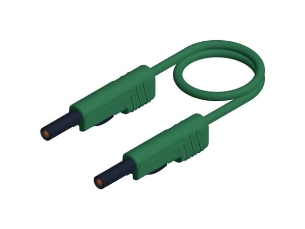SKS Hirschmann MLB 25/1 V gn Testledning [Lamellanslutning 4 mm - Lamellanslutning 4 mm] 25,00 cm Grön 1 st