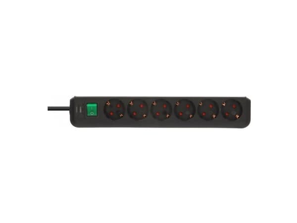 brennenstuhl Eco-Line - Effektband - utgångskontakter: 6 - 3 m sladd - svart