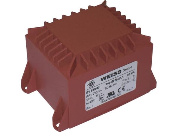 Weiss Elektrotechnik 85/409 Transformator för utskrift 1 x 230 V 2 x 15 V/AC 25 VA 833 mA