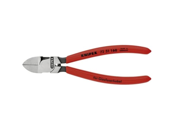 Knipex 72 51 160, Diagonal tang, Kromvanadiumstål, Plast, Rød, 160 mm, 166 g