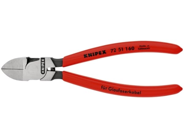 Knipex 72 51 160, Diagonal tang, Kromvanadiumstål, Plast, Rød, 160 mm, 166 g