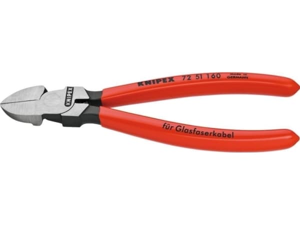 Knipex 72 51 160, Diagonal tang, Kromvanadiumstål, Plast, Rød, 160 mm, 166 g