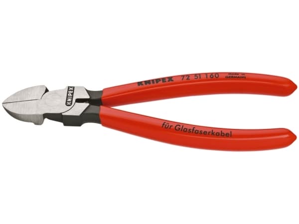Knipex 72 51 160, Diagonal tang, Kromvanadiumstål, Plast, Rød, 160 mm, 166 g