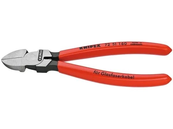 Knipex 72 51 160, Diagonal tang, Kromvanadiumstål, Plast, Rød, 160 mm, 166 g