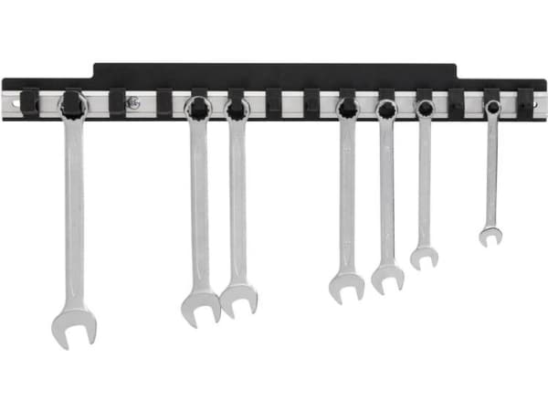 Haarukkarengasavaimen ripustin alumiinista TOOLCRAFT Alu-Fork-Ringschlüssel-Leiste 88 68 92 (L x S) 435 mm x 48 mm 1 kpl