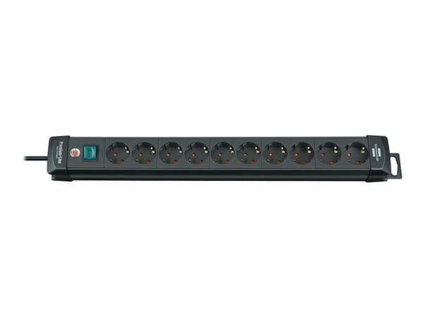 brennenstuhl Premium-Line - Flerkoplingslist - utgangskontakter: 10 - 3 m kabel - svart