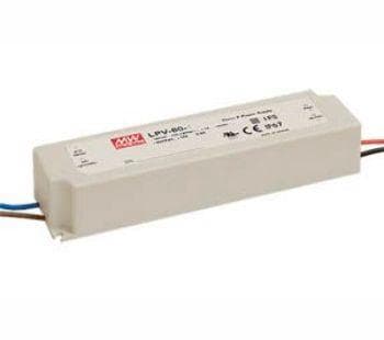 MEAN WELL LPV-60-24, 60 W, 90 - 264 V, 47 - 63 Hz, 2,5 A, aktiivinen, 50 ms