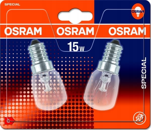 OSRAM SPECIAL - Glødelyspære - form: T26 - klar finish - E14 - 15 W - klasse G - 2700 K (en pakke 2)