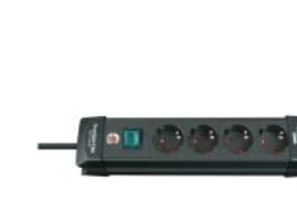 brennenstuhl Premium-Line - Effektband - utgångskontakter: 4 - 1.8 m sladd - svart