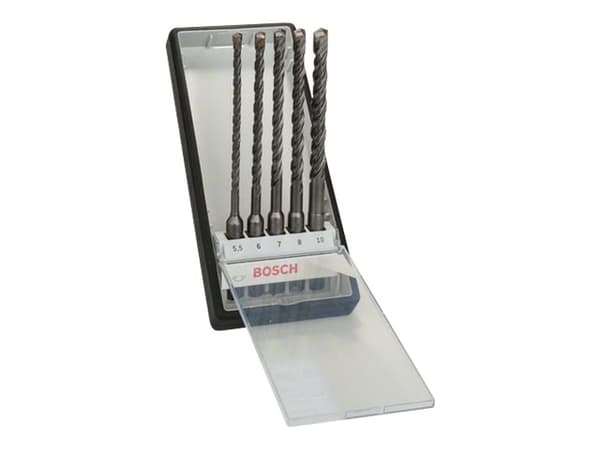 Bosch Robust Line SDS-plus-5 - Borsett - 5 deler - 6 mm, 7 mm, 8 mm, 10 mm, 5.5 mm - SDS-plus - lengde: 165 mm