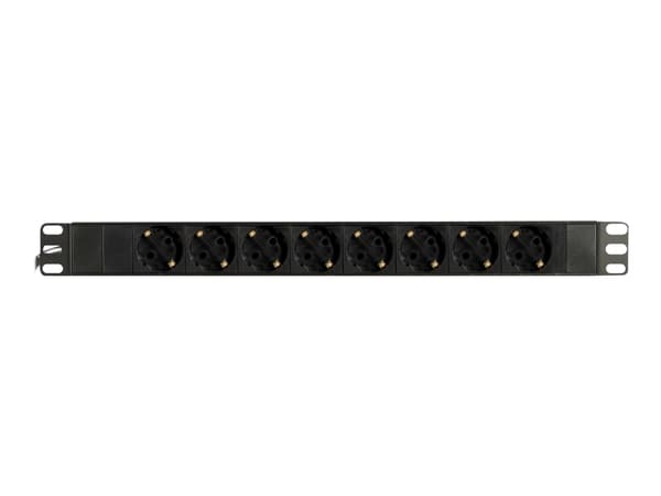 DELTACO GT-8629 - Kraftdistributionsenhet (kan monteras i rack) - ingång: power CEE 7/7 - utgångskontakter: 8 - 1U - 19" - svart