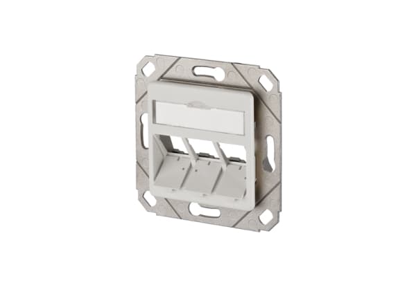BTR E-DAT modul 3x8(8) UPk ilman moduuleja - Planforsænket stikdåse - CAT 6 - ren hvid, RAL 9010 - 3 porte